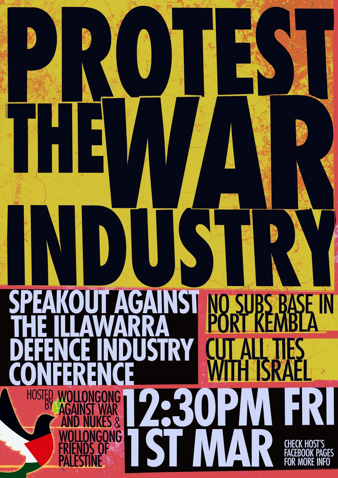 Speakout against the war industry!