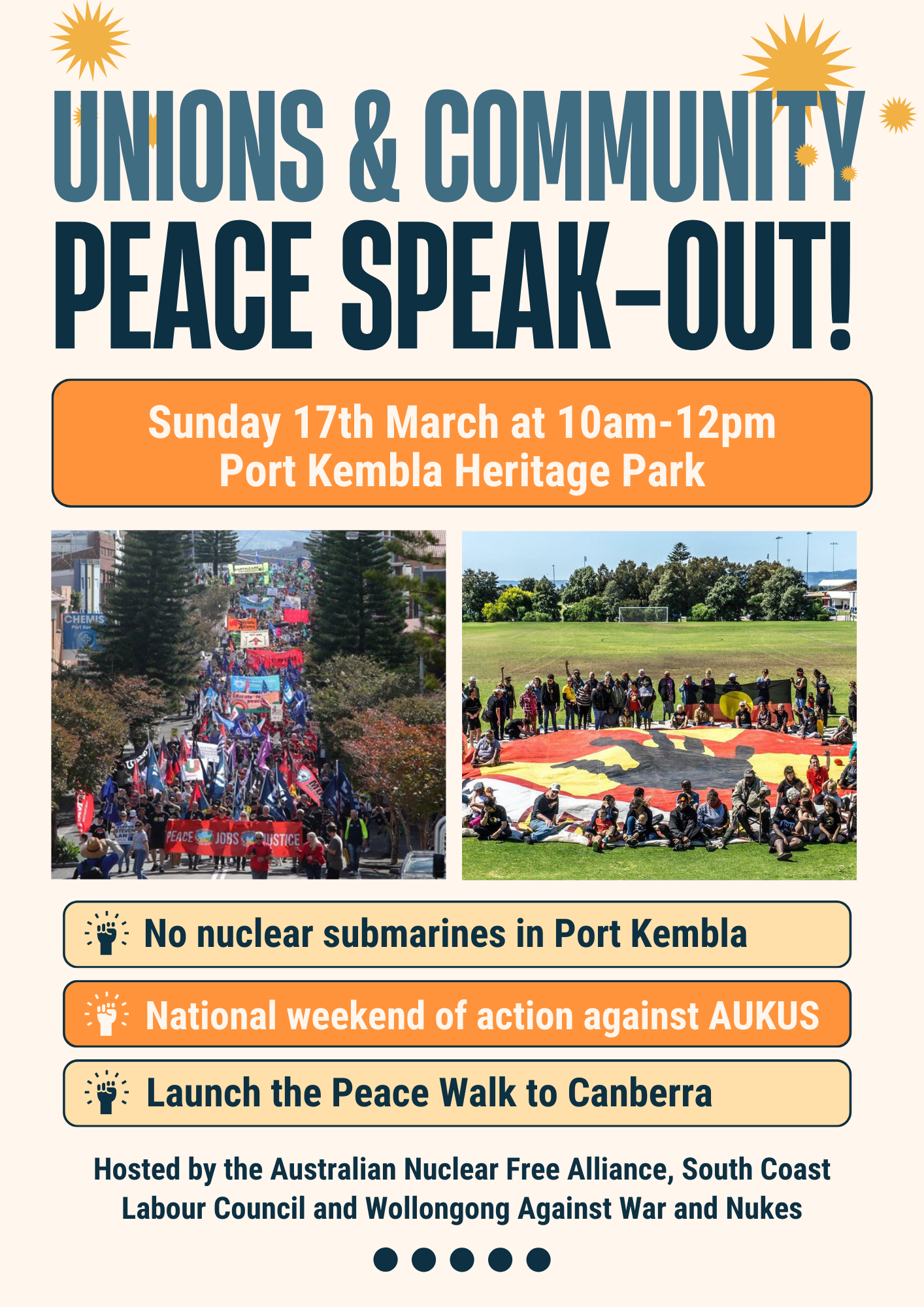 Unions and Community Peace Speak-out in Port Kembla